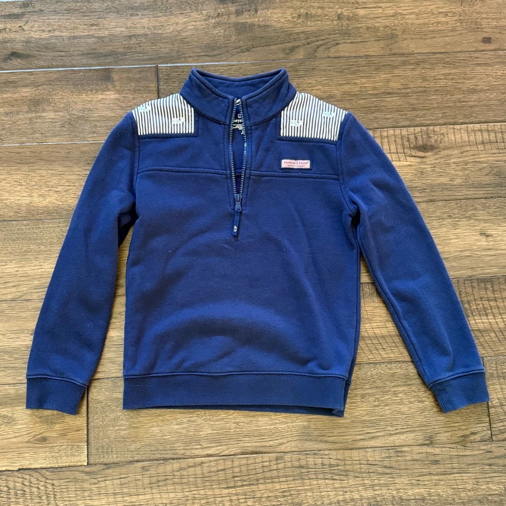 Vineyard Vines Girls’ Navy Quarter-Zip Sweatshirt, Small/7-8
